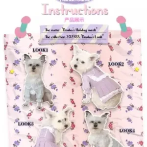Dog cat pet spring summer clothes lace plaid short suspender dress small teddy bear - bear, cat, clothes, dog, dress, lace, pet, plaid, short, small, spring, summer, supplies, suspender, teddy