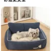 Pet dog bed warm in winter removable washable no-fuzzy suitable corgi French bulldog cat bed universal - blue, nest, removable, warm, washable