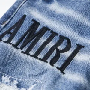 AMIRI FED9110 AMIRI New Water Wash Distressed Letter Embroidery High Street Skinny Jeans