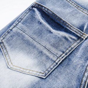 AMIRI FED9110 New Water Soaked Vintage Destroyed Letter Embroidery High Street Skinny Jeans