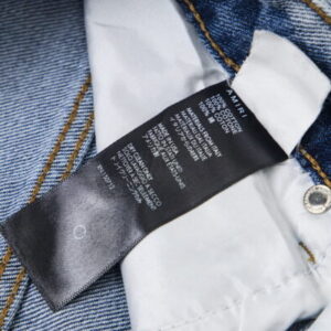 AMIRI FED9110 New Water Soaked Vintage Destroyed Letter Embroidery High Street Skinny Jeans