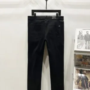 AMIRI New unisex denim jeans with washed holes and loose leather K1070
