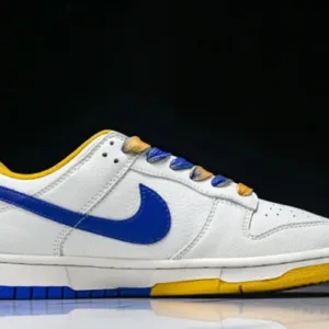 Nike CS1688-108 SB DUNK LOW LOW-TOP CASUAL SNEAKERS WHITE/NAVY BLUE/YELLOW