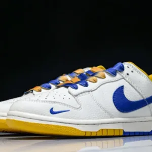 Nike CS1688-108 SB DUNK LOW LOW-TOP CASUAL SNEAKERS WHITE/NAVY BLUE/YELLOW