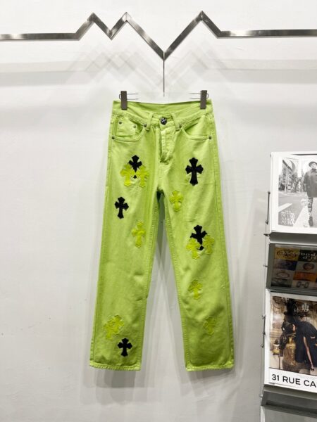 Chrome Hearts C001 Drak Miami Green Jeans - chrome, Chrome Hearts, Chrome Hearts denim, Chrome Hearts denim jeans, Chrome Hearts denim pants, Chrome Hearts jeans, Chrome Hearts jeans pants, Chrome Hearts pants, Denim, denim jeans pants, hearts, Jeans, jeans pants, pants