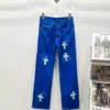 Chrome Hearts C002 CH Co branded Drak Miami Blue Jeans - chrome, Chrome Hearts, Chrome Hearts denim, Chrome Hearts denim jeans, Chrome Hearts denim pants, Chrome Hearts jeans, Chrome Hearts jeans pants, Chrome Hearts pants, Denim, denim jeans pants, hearts, Jeans, jeans pants, pants