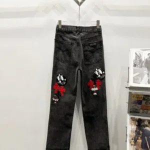 Chrome Hearts C005 Three-color patchwork ghostface element rapper Nomie’s same cross-stitch jeans