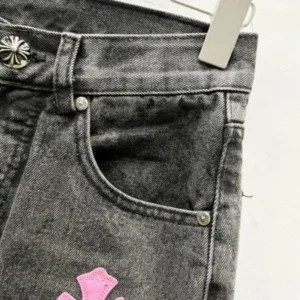 Chrome Hearts C005 Three-color patchwork ghostface element rapper Nomie’s same cross-stitch jeans