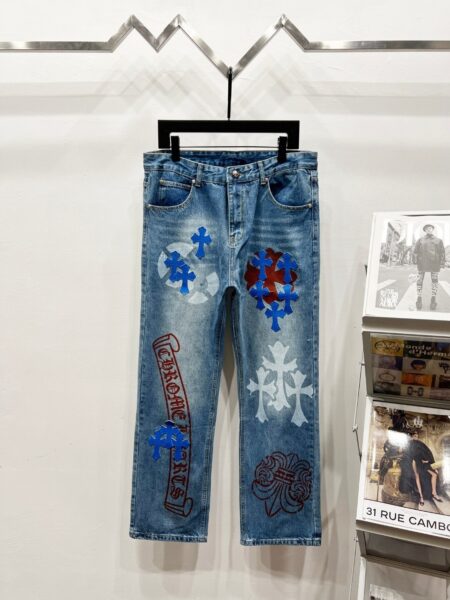 Chrome Hearts K1020 High-end limited same style jeans - chrome, Chrome Hearts, Chrome Hearts denim, Chrome Hearts denim jeans, Chrome Hearts denim pants, Chrome Hearts jeans, Chrome Hearts jeans pants, Chrome Hearts pants, Denim, denim jeans pants, hearts, Jeans, jeans pants, pants
