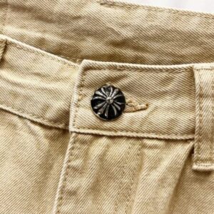 Chrome Hearts K500 Angelababy’s Cross-stitched Leather Jeans and Workwear Logging Pants