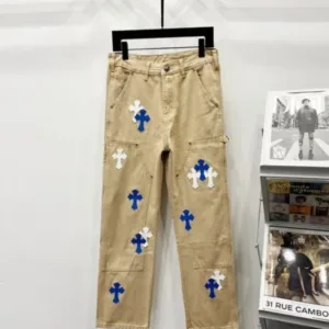 Chrome Hearts K510 Crocs 25FW CH Workwear Logging Black Orange Patchwork Limited Edition Bull King Jeans - chrome, Chrome Hearts, Chrome Hearts denim, Chrome Hearts denim jeans, Chrome Hearts denim pants, Chrome Hearts jeans, Chrome Hearts jeans pants, Chrome Hearts pants, Denim, denim jeans pants, hearts, Jeans, jeans pants, pants