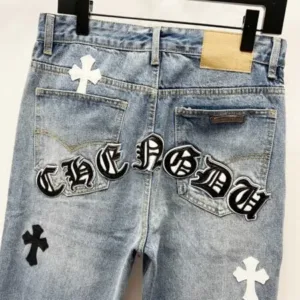 Chrome Hearts K530 Urban Limited Series Sanskrit Cross Patchwork Leather Jeans