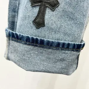 Chrome Hearts K530 Urban Limited Series Sanskrit Cross Patchwork Leather Jeans