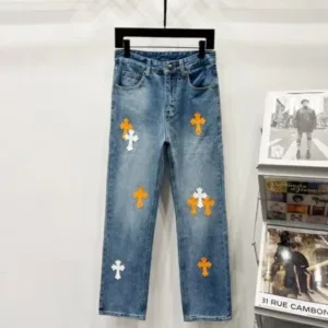 Chrome Hearts K550 Urban Limited Series Sanskrit Cross Patchwork Leather Jeans - chrome, Chrome Hearts, Chrome Hearts denim, Chrome Hearts denim jeans, Chrome Hearts denim pants, Chrome Hearts jeans, Chrome Hearts jeans pants, Chrome Hearts pants, Denim, denim jeans pants, hearts, Jeans, jeans pants, pants