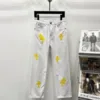 Chrome Hearts K610 High-end Croc Hearts White Yellow Leather Cross-Stripe Jeans Trendy Uncle's Same Style - chrome, Chrome Hearts, Chrome Hearts denim, Chrome Hearts denim jeans, Chrome Hearts denim pants, Chrome Hearts jeans, Chrome Hearts jeans pants, Chrome Hearts pants, Denim, denim jeans pants, hearts, Jeans, jeans pants, pants