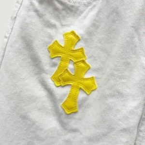 Chrome Hearts K610 High-end Croc Hearts White Yellow Leather Cross-Stripe Jeans Trendy Uncle’s Same Style