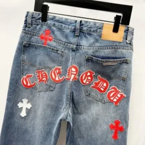 Chrome Hearts K630 Urban Limited Series Sanskrit Cross Patchwork Leather Jeans