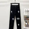 Chrome Hearts K640 Urban Limited Series Sanskrit Cross Patchwork Leather Jeans - chrome, Chrome Hearts, Chrome Hearts denim, Chrome Hearts denim jeans, Chrome Hearts denim pants, Chrome Hearts jeans, Chrome Hearts jeans pants, Chrome Hearts pants, Denim, denim jeans pants, hearts, Jeans, jeans pants, pants