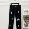 Chrome Hearts K650 Urban Limited Series Sanskrit Cross Patchwork Leather Jeans - chrome, Chrome Hearts, Chrome Hearts denim, Chrome Hearts denim jeans, Chrome Hearts denim pants, Chrome Hearts jeans, Chrome Hearts jeans pants, Chrome Hearts pants, Denim, denim jeans pants, hearts, Jeans, jeans pants, pants
