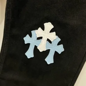 Chrome Hearts K650 Urban Limited Series Sanskrit Cross Patchwork Leather Jeans