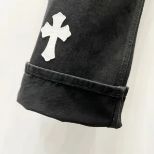 Chrome Hearts K650 Urban Limited Series Sanskrit Cross Patchwork Leather Jeans