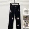 Chrome Hearts K660 Urban Limited Series Sanskrit Cross Patchwork Leather Jeans - chrome, Chrome Hearts, Chrome Hearts denim, Chrome Hearts denim jeans, Chrome Hearts denim pants, Chrome Hearts jeans, Chrome Hearts jeans pants, Chrome Hearts pants, Denim, denim jeans pants, hearts, Jeans, jeans pants, pants