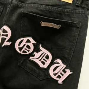 Chrome Hearts K660 Urban Limited Series Sanskrit Cross Patchwork Leather Jeans