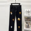 Chrome Hearts K710 Urban Limited Series Sanskrit Cross Patchwork Leather Jeans - chrome, Chrome Hearts, Chrome Hearts denim, Chrome Hearts denim jeans, Chrome Hearts denim pants, Chrome Hearts jeans, Chrome Hearts jeans pants, Chrome Hearts pants, Denim, denim jeans pants, hearts, Jeans, jeans pants, pants