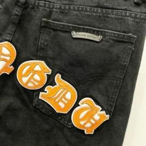 Chrome Hearts K710 Urban Limited Series Sanskrit Cross Patchwork Leather Jeans