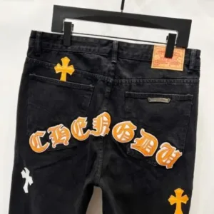 Chrome Hearts K710 Urban Limited Series Sanskrit Cross Patchwork Leather Jeans