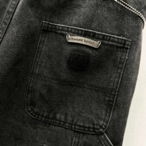 Chrome Hearts K730 25FW CH Tooling Logging Black Orange Patchwork Limited Edition Bull King Jeans