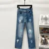 Chrome Hearts K740 Urban Limited Series Sanskrit Cross Patchwork Leather Jeans - chrome, Chrome Hearts, Chrome Hearts denim, Chrome Hearts denim jeans, Chrome Hearts denim pants, Chrome Hearts jeans, Chrome Hearts jeans pants, Chrome Hearts pants, Denim, denim jeans pants, hearts, Jeans, jeans pants, pants
