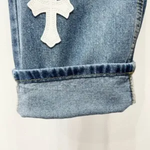 Chrome Hearts K740 Urban Limited Series Sanskrit Cross Patchwork Leather Jeans