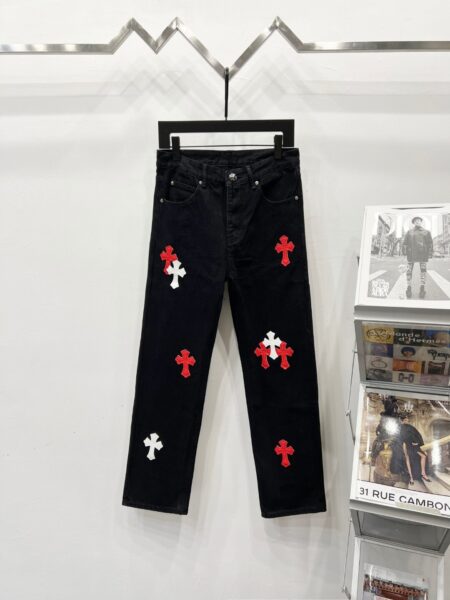 Chrome Hearts K750 Urban Limited Series Sanskrit Cross Patchwork Leather Jeans - chrome, Chrome Hearts, Chrome Hearts denim, Chrome Hearts denim jeans, Chrome Hearts denim pants, Chrome Hearts jeans, Chrome Hearts jeans pants, Chrome Hearts pants, Denim, denim jeans pants, hearts, Jeans, jeans pants, pants