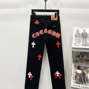 Chrome Hearts K750 Urban Limited Series Sanskrit Cross Patchwork Leather Jeans