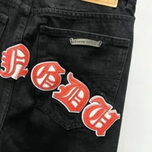 Chrome Hearts K750 Urban Limited Series Sanskrit Cross Patchwork Leather Jeans