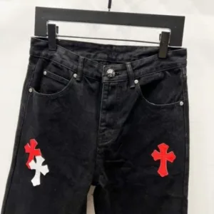 Chrome Hearts K750 Urban Limited Series Sanskrit Cross Patchwork Leather Jeans