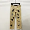 ChromeHearts W002 khaki suede cross-stitch straight jeans - chrome, Chrome Hearts, Chrome Hearts denim, Chrome Hearts denim jeans, Chrome Hearts denim pants, Chrome Hearts jeans, Chrome Hearts jeans pants, Chrome Hearts pants, Denim, denim jeans pants, hearts, Jeans, jeans pants, pants