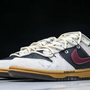 Nike HQ3459-212 SB DUNK LOW LOW-TOP CASUAL SNEAKERS WHITE/BLACK/RED/BROWN