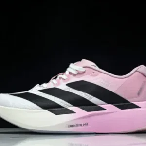 adidas JH6205 ADIZERO EVO SL SHOCK-ABSORBING PROFESSIONAL RUNNING SHOES WHITE/PINK/BLACK