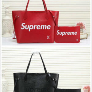 Louis Vuitton 41159 40882 water ripple black and red supreme tote handbags