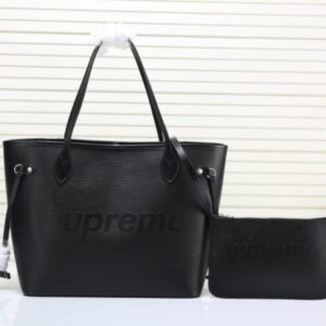 Louis Vuitton 41159 40882 water ripple black and red supreme tote handbags