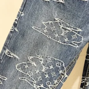 LOUIS VUITTON Denim K1320 Damoflage jacquard Marque LV déposée jeans pants