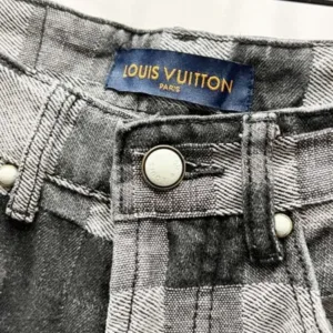 Louis Vuitton K1350 Mosaic Black and Grey Checkerboard Jeans