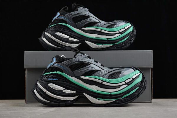 balenciaga 821135 wpltf 0312 platform/w mesh/tpu/pu/w grey/green sneaker shoes - balenciaga, mesh, platform, tpu, wpltf