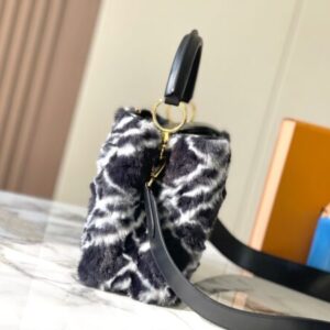 LOUIS VUITTON Black Pink Green White Plush 22667 22668 TOTE HANDBAG