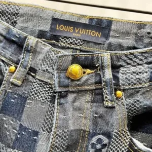LOUIS VUITTON Denim K1050 Damoflage jacquard Marque LV déposée jeans pants