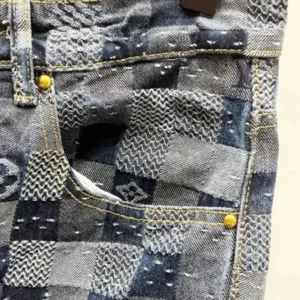 LOUIS VUITTON Denim K1050 Damoflage jacquard Marque LV déposée jeans pants