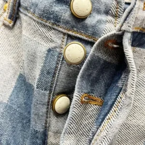 Louis Vuitton K690 24SS Blue Checkerboard Denim Jeans