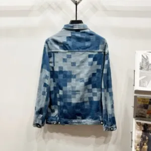Louis Vuitton K930 24FW Mosaic Chessboard Blurred Denim Jacket